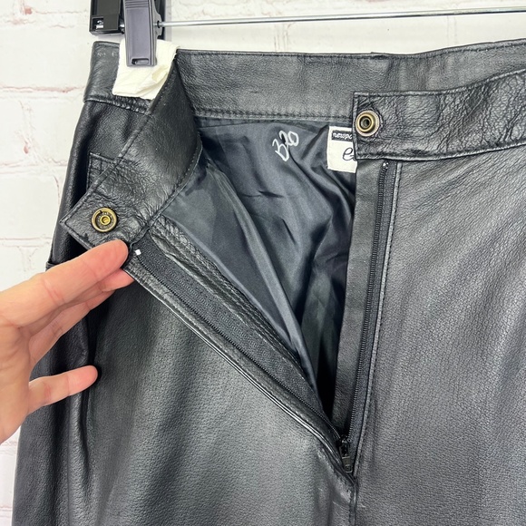 VINTAGE 80s |•NEWPORT NEWS•| The Best of Europe Leather Pants Vtg Size 12 - Picture 3 of 12